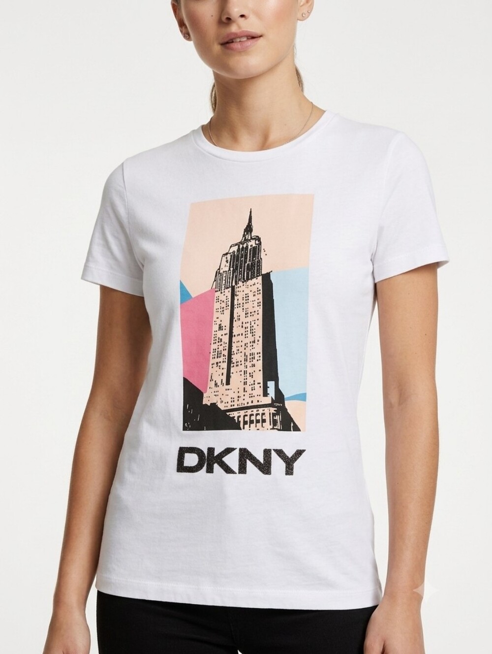 DKNY ✨️ Women's White Cotton Crewneck T-Shirt Size XXS
